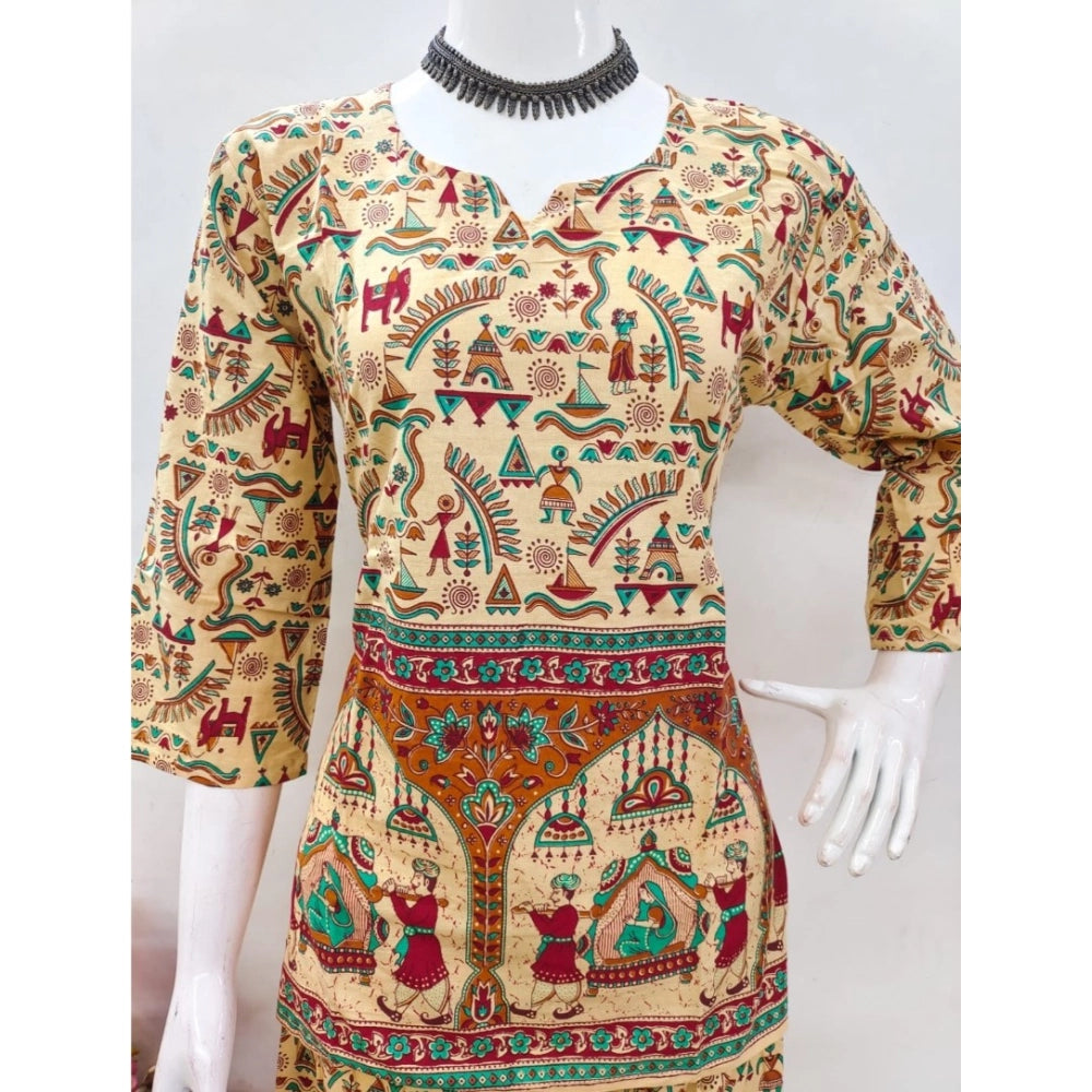 PKRKART Women's Cotton Jaipuri Printed 3-4th Sleeve Co ord Set (Multicolor)