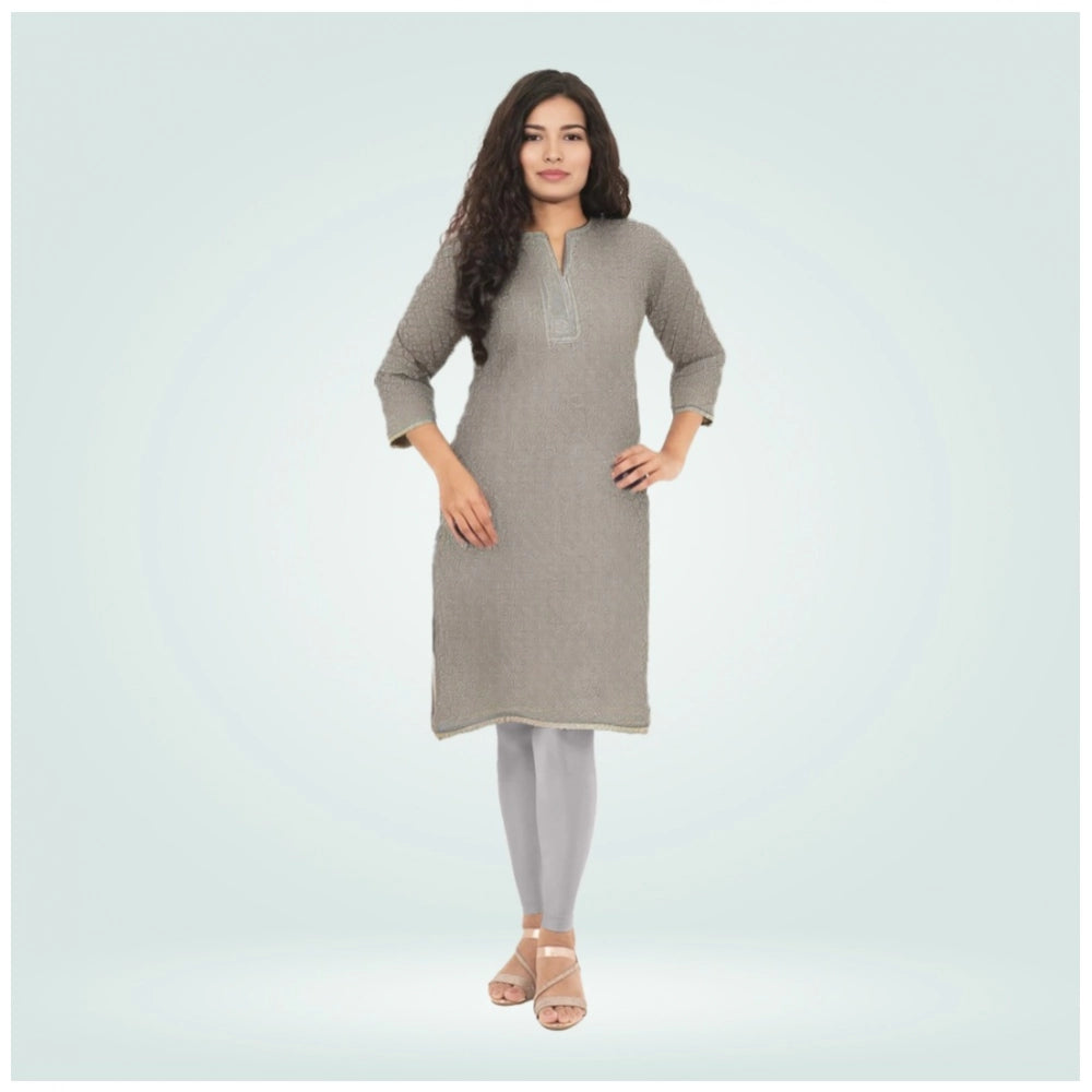 PKRKART Women's Cotton Blended Solid Shimmer Ankle leggings (Silver Gray)