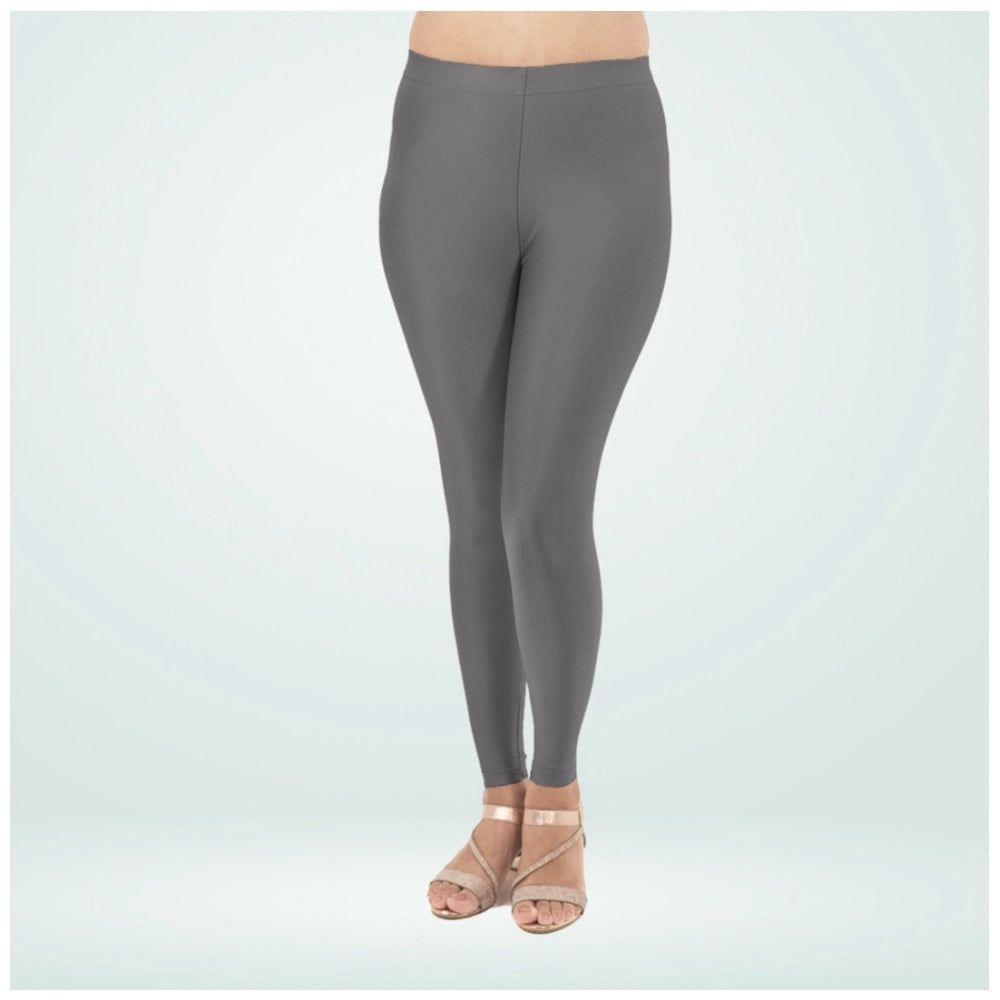 PKRKART Women's Cotton Blended Solid Shimmer Ankle leggings (Dark Gray)