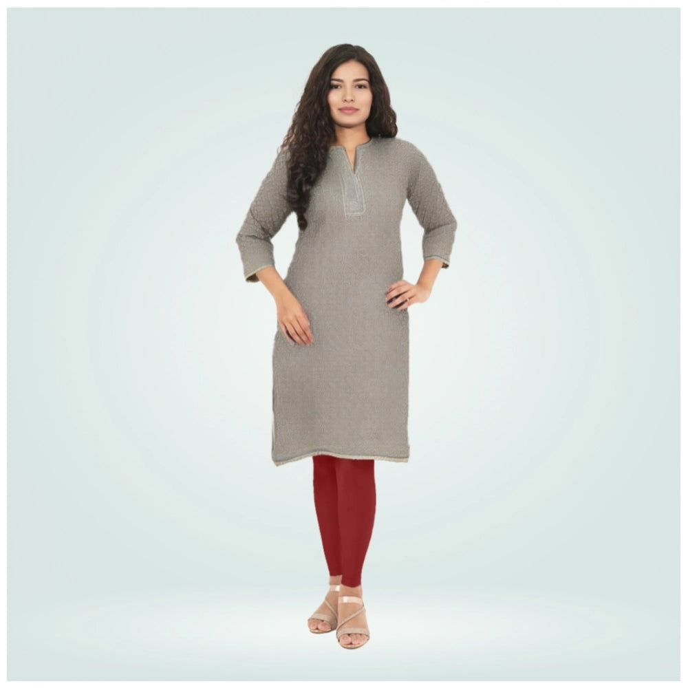PKRKART Women's Cotton Blended Solid Shimmer Ankle leggings (Maroon)