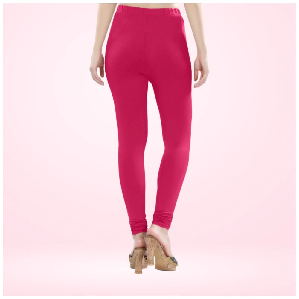 PKRKART Women's Cotton Blended Solid Churidar leggings (Rani)