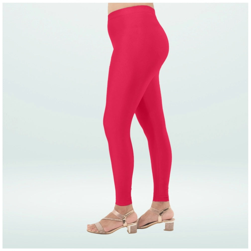 PKRKART Women's Cotton Blended Solid Shimmer Ankle leggings (Rani)
