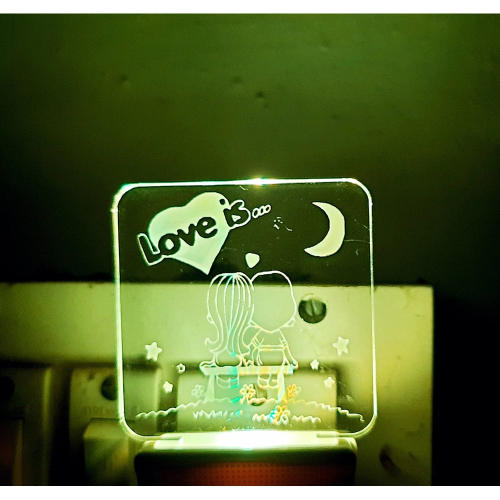 PKR Kart Love Is With Half Moon AC Adapter Night Lamp