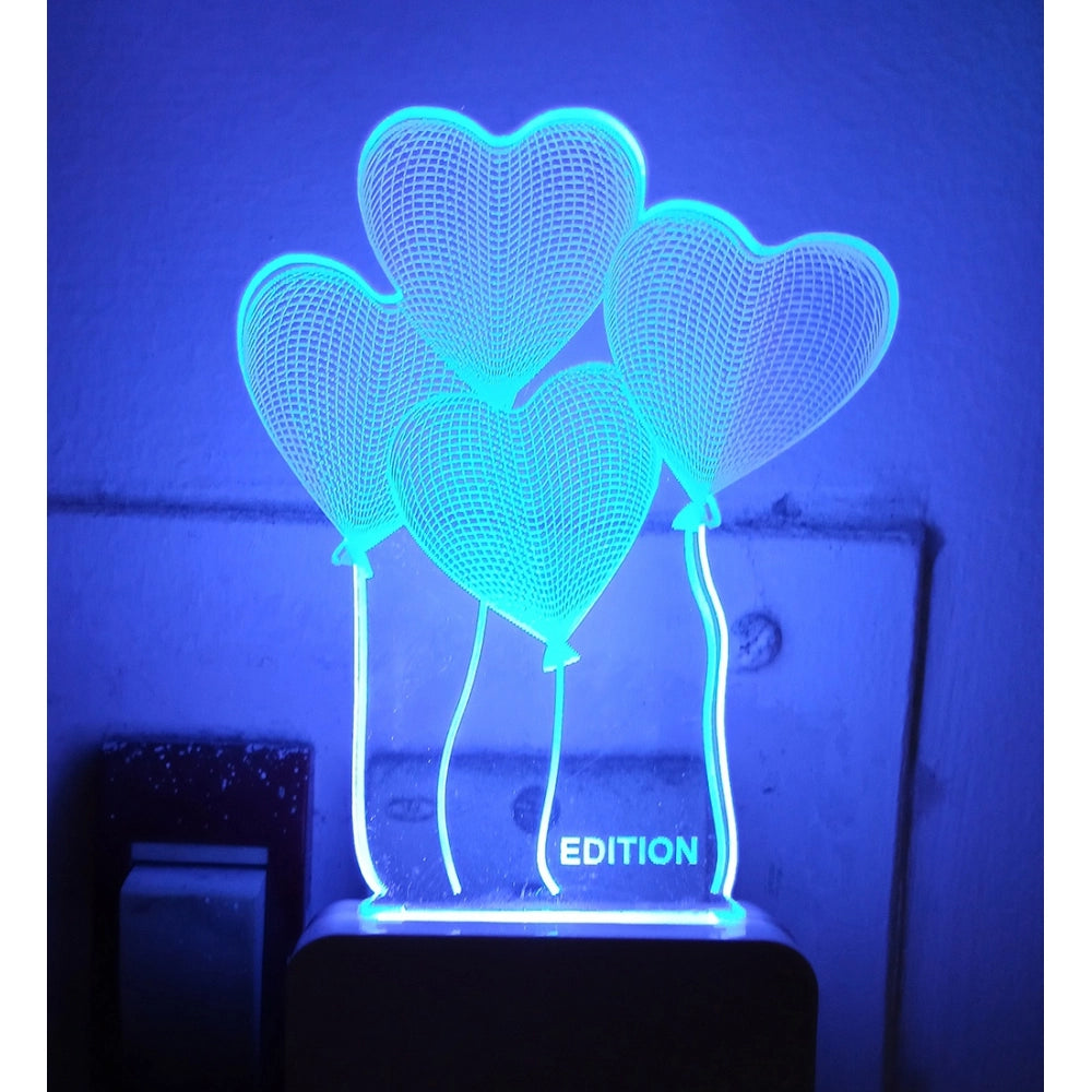 PKR Kart Heart Balloons AC Adapter Night Lamp