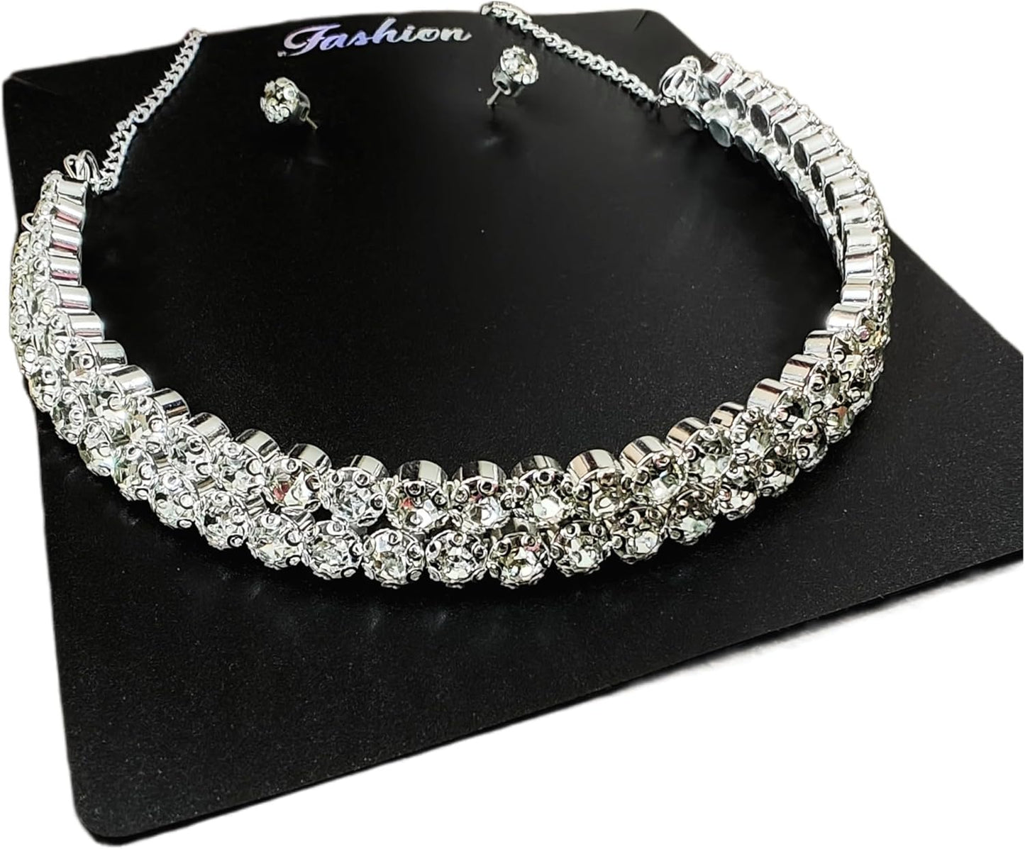 Dimond choker silver necklace for women and girls