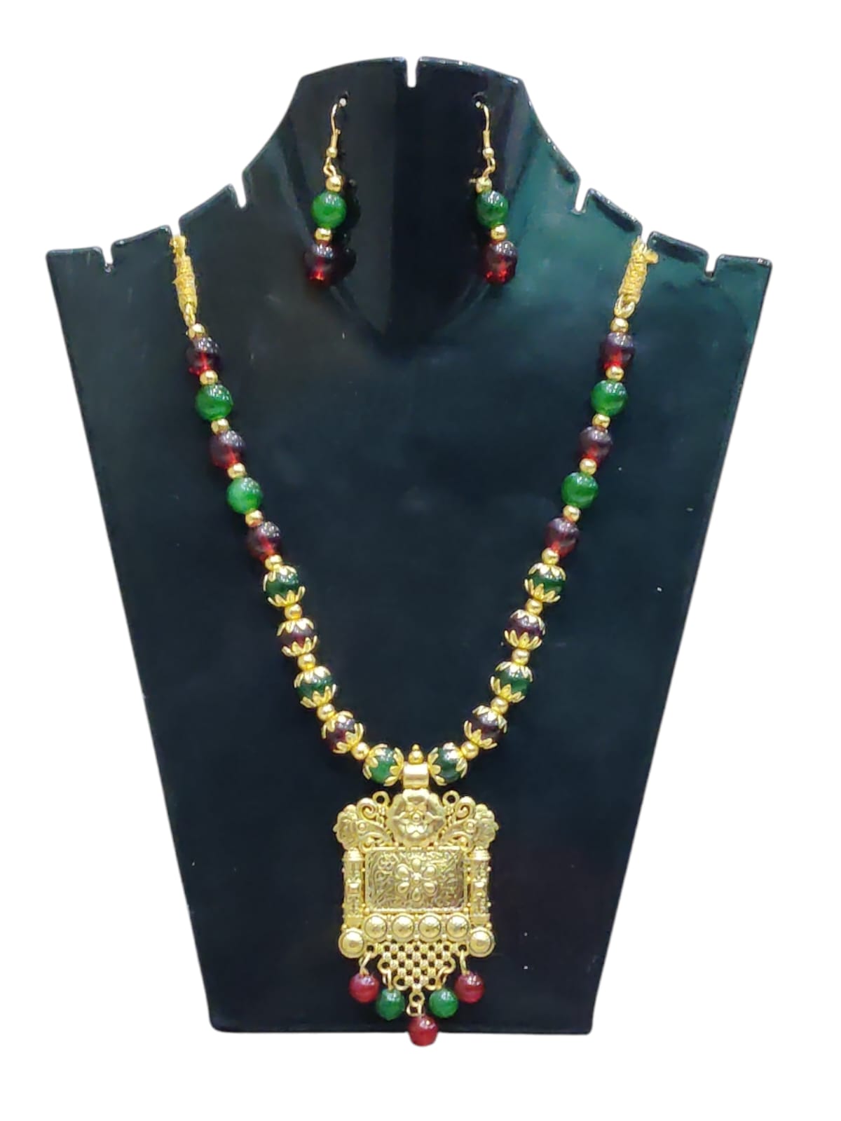 Multi colour Long oxidised necklace golden oxidised jewellery set for women and girls