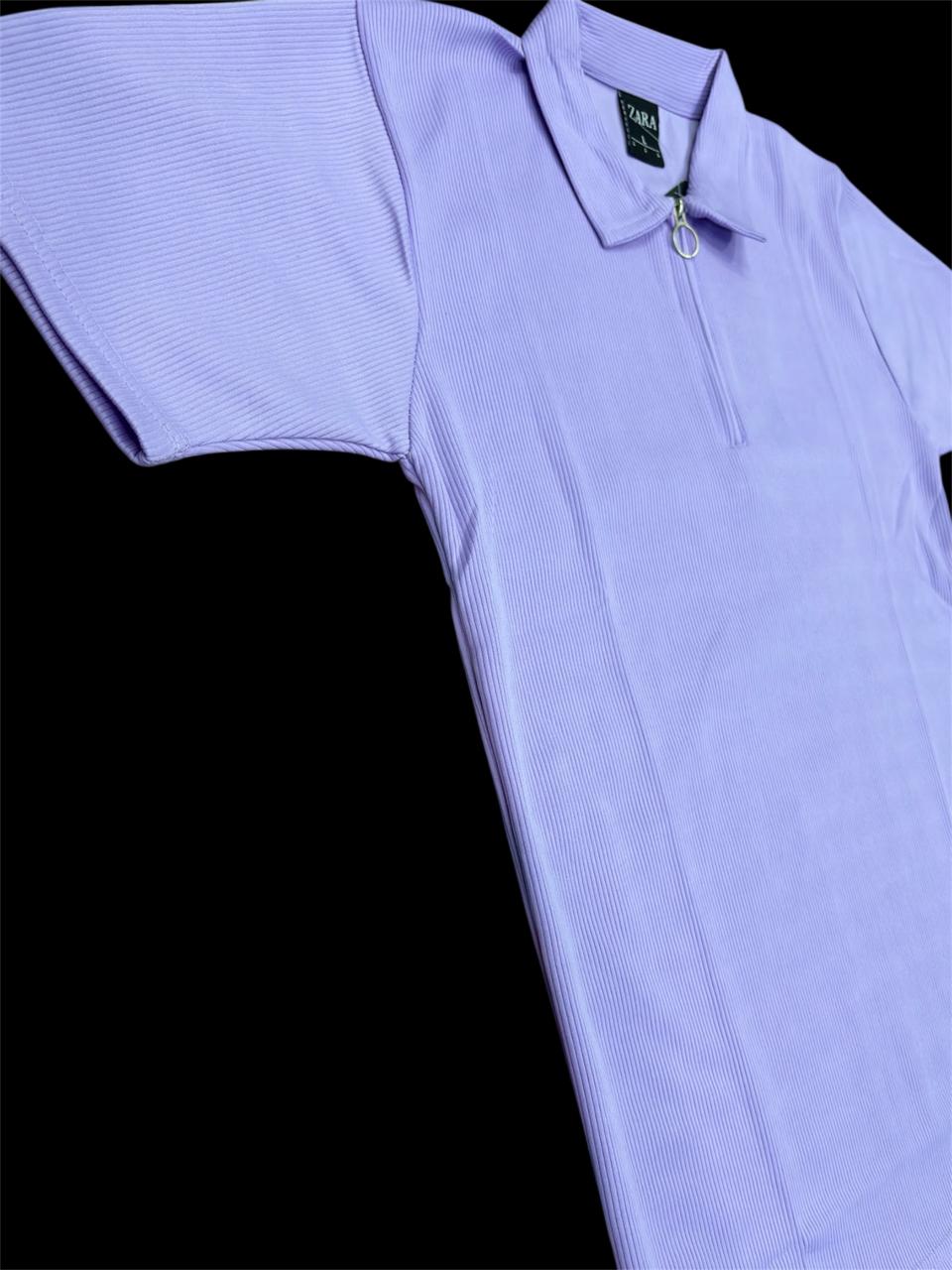 Cotton T-shirt, purple short sleeve