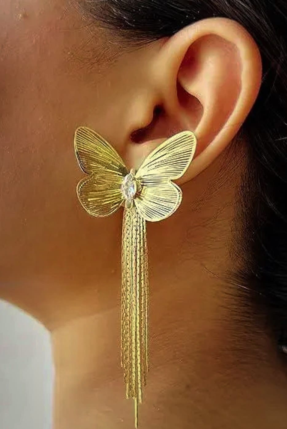 Radiant Golden Butterfly Earring