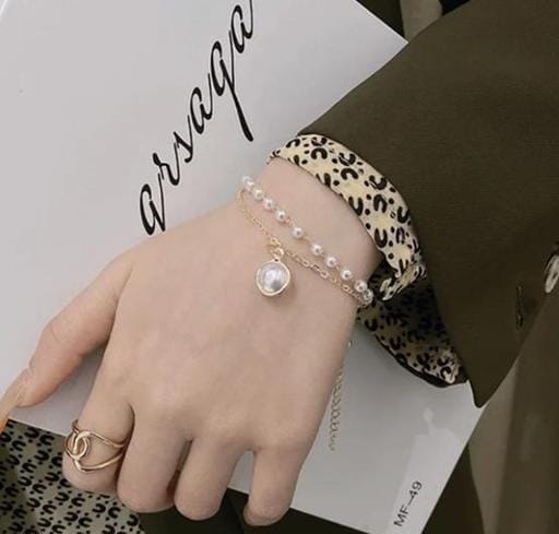 Metal, Alloy Pearl Gold-plated Bracelet