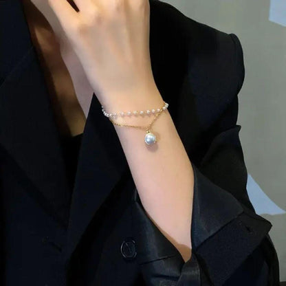 Metal, Alloy Pearl Gold-plated Bracelet