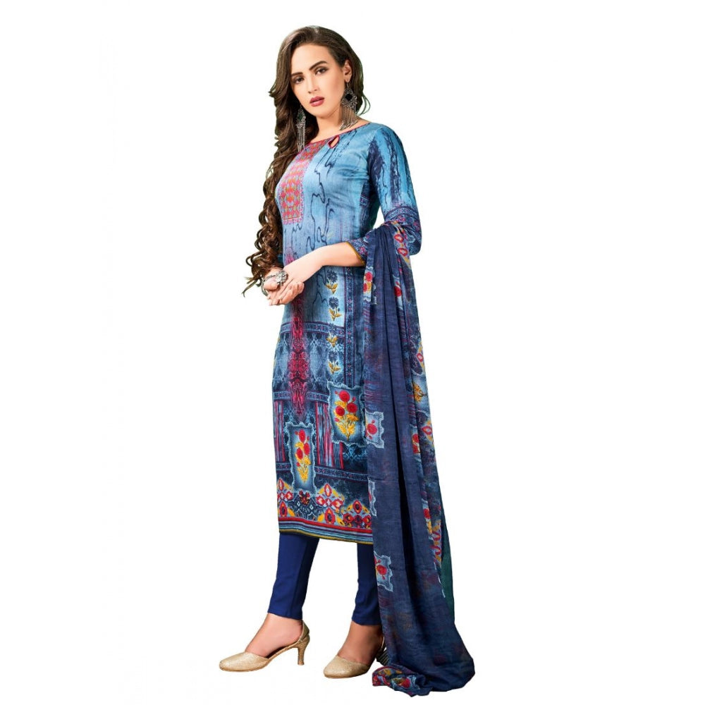 PKRKART Women's Cotton Unstitched Salwar-Suit Material With Dupatta (Multi, 2-2.5mtrs)
