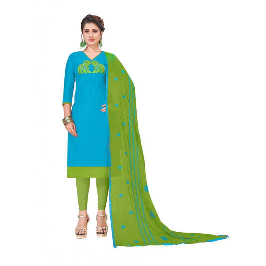 PKRKART Women's Modal Silk Unstitched Salwar-Suit Material With Dupatta (Sky Blue, 2-2.5mtrs)