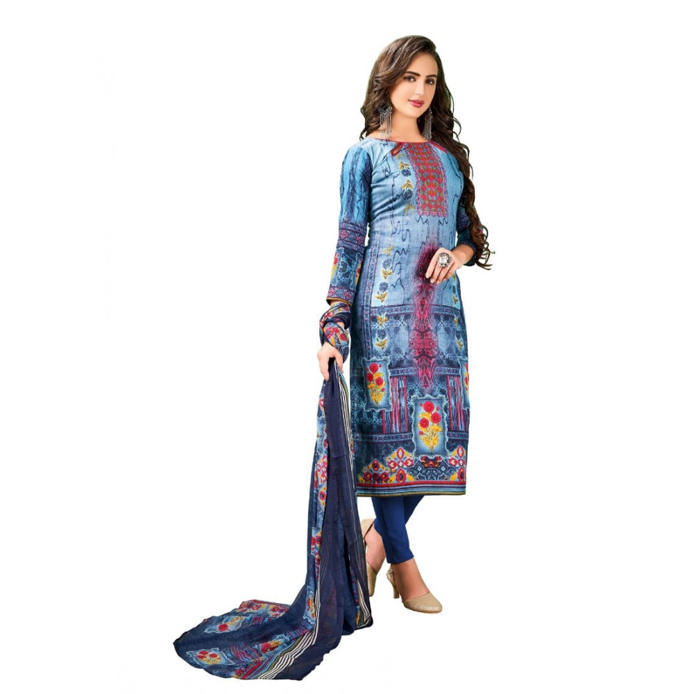 PKRKART Women's Cotton Unstitched Salwar-Suit Material With Dupatta (Multi, 2-2.5mtrs)