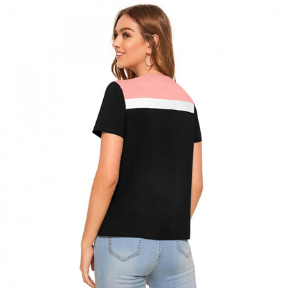 PKRKART Women's Polyester, Knitting Western Wear T-Shirt (Peach)