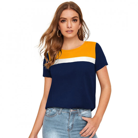 PKRKART Women's Polyester, Knitting Western Wear T-Shirt (Yellow)