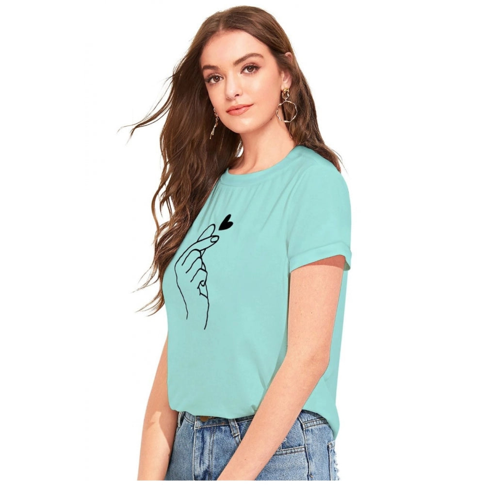 PKRKART Women's Cotton Western Wear T-Shirt (Green)