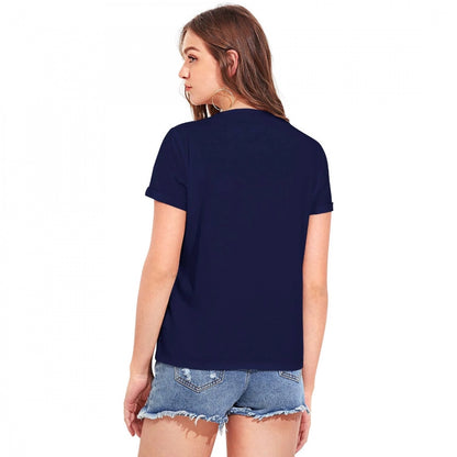 PKRKART Women's Cotton Western Wear T-Shirt (Blue)