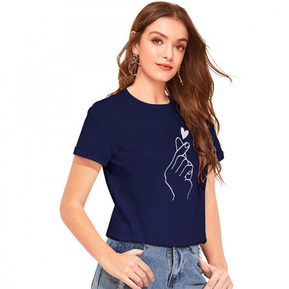 PKRKART Women's Cotton Western Wear T-Shirt (Blue)