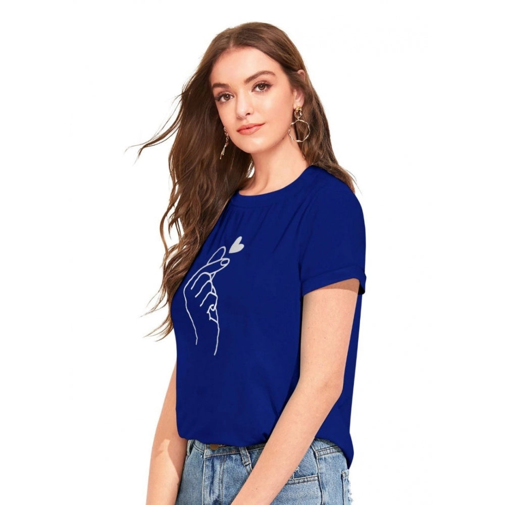 PKRKART Women's Cotton Western Wear T-Shirt (Royal Blue)
