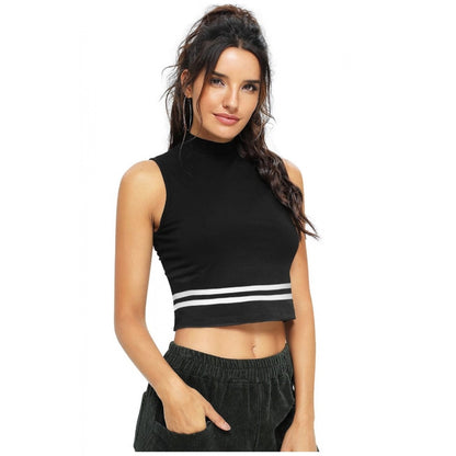 PKRKART Women's Polyester, Knitting Western Wear Tops (Black)
