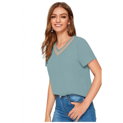 PKRKART Women's Polyester, Knitting Western Wear T-Shirt (Pista)