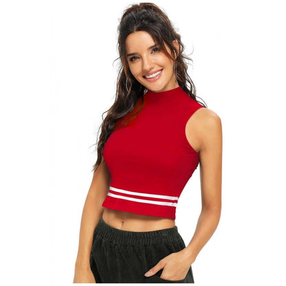 PKRKART Women's Polyester, Knitting Western Wear Tops (Red)