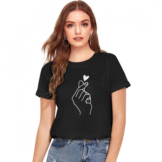 PKRKART Women's Cotton Western Wear T-Shirt (Black)