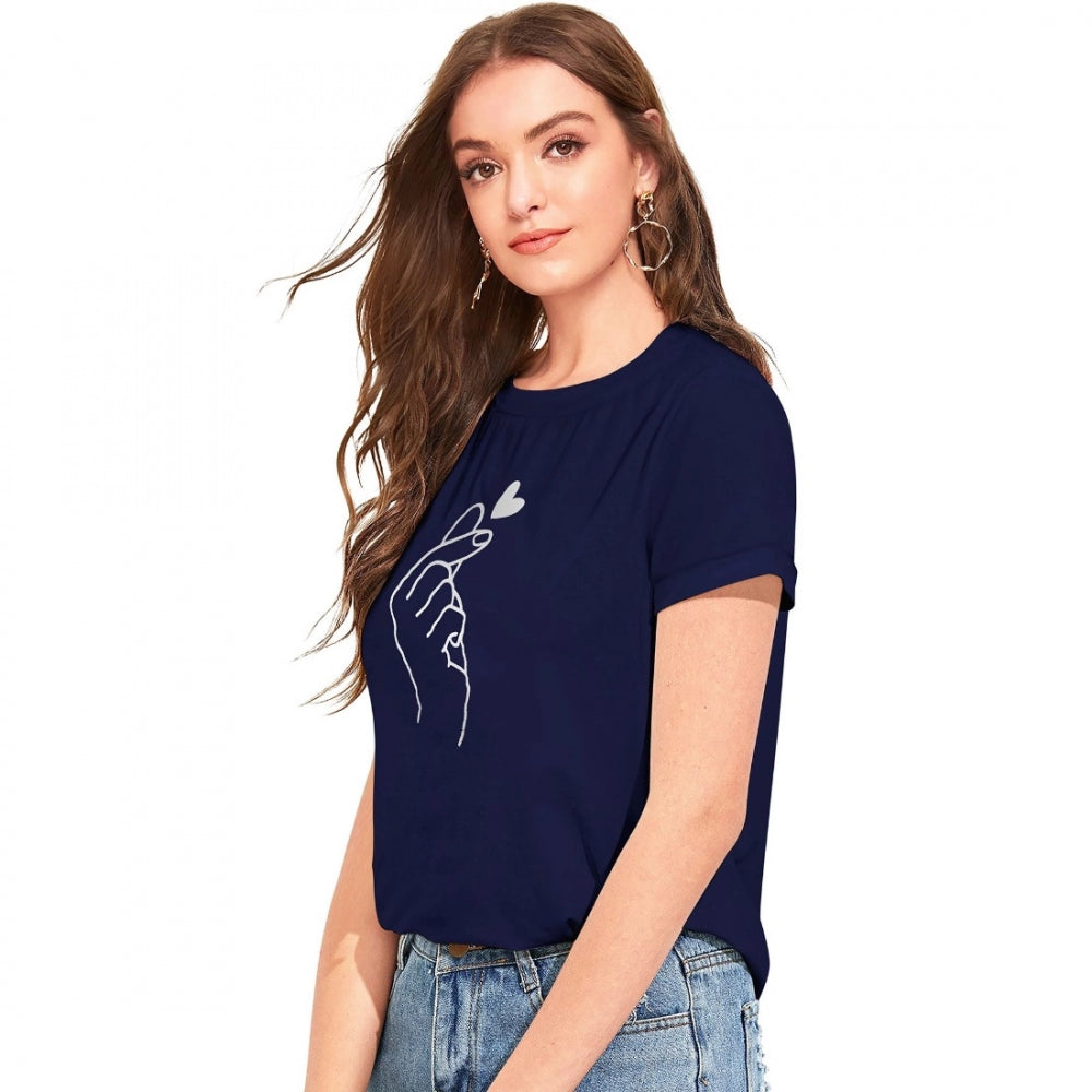 PKRKART Women's Cotton Western Wear T-Shirt (Blue)