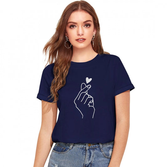PKRKART Women's Cotton Western Wear T-Shirt (Blue)
