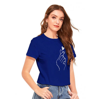PKRKART Women's Cotton Western Wear T-Shirt (Royal Blue)