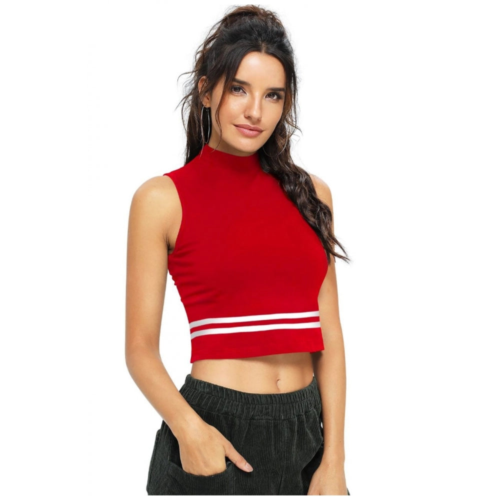 PKRKART Women's Polyester, Knitting Western Wear Tops (Red)