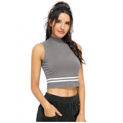 PKRKART Women's Polyester, Knitting Western Wear Tops (Grey)