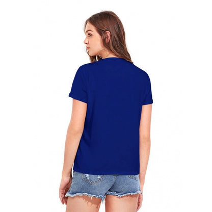 PKRKART Women's Cotton Western Wear T-Shirt (Royal Blue)