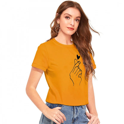 PKRKART Women's Cotton Western Wear T Shirt (Yellow)