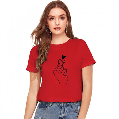 PKRKART Women's Cotton Western Wear T Shirt (Red)