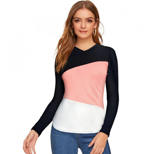 PKRKART Women's 95% Polyester 5% Spandex Western Wear T Shirt (Peach)