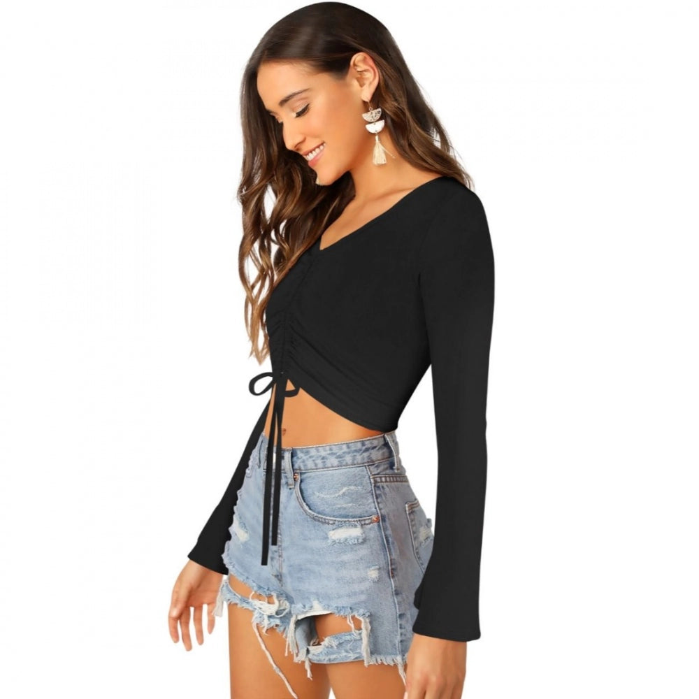PKRKART Women's 95% Polyester 5% Spandex Western Wear Tops (Black)