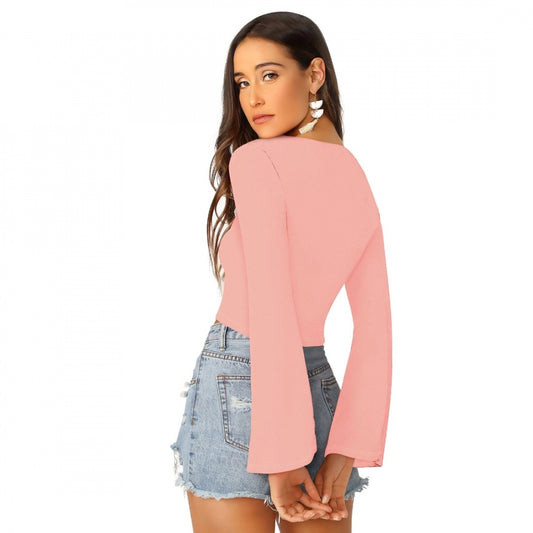 PKRKART Women's 95% Polyester 5% Spandex Western Wear Tops (Peach)