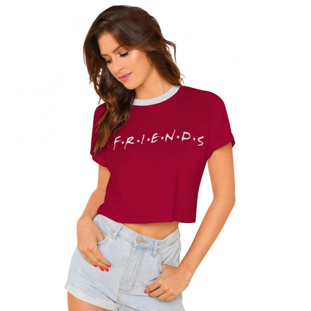 PKRKART Women's Cotton Western Wear T Shirt (Maroon)