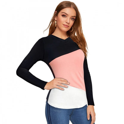 PKRKART Women's 95% Polyester 5% Spandex Western Wear T Shirt (Peach)