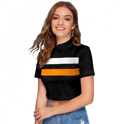 PKRKART Women's 95% Polyester 5% Spandex Western Wear Tops (Yellow)