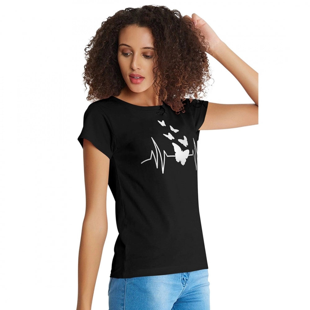 PKRKART Women's Cotton Western Wear T Shirt (Black)