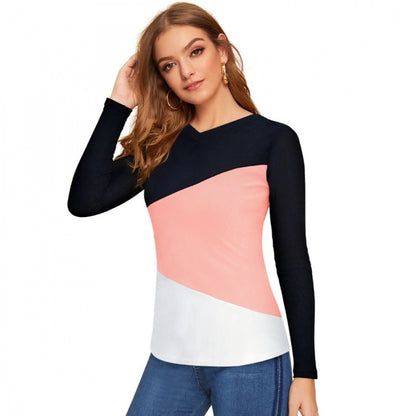 PKRKART Women's 95% Polyester 5% Spandex Western Wear T Shirt (Peach)