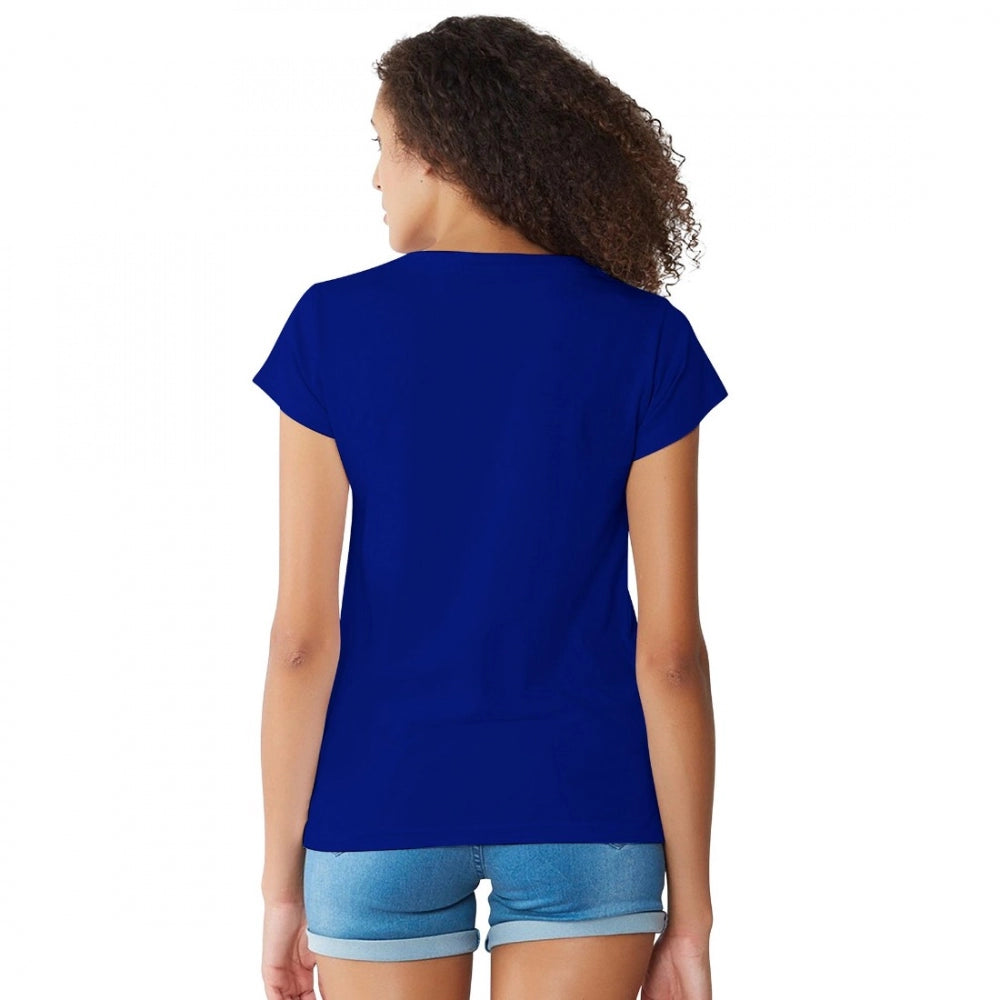 PKRKART Women's Cotton Western Wear T Shirt (Royal Blue)