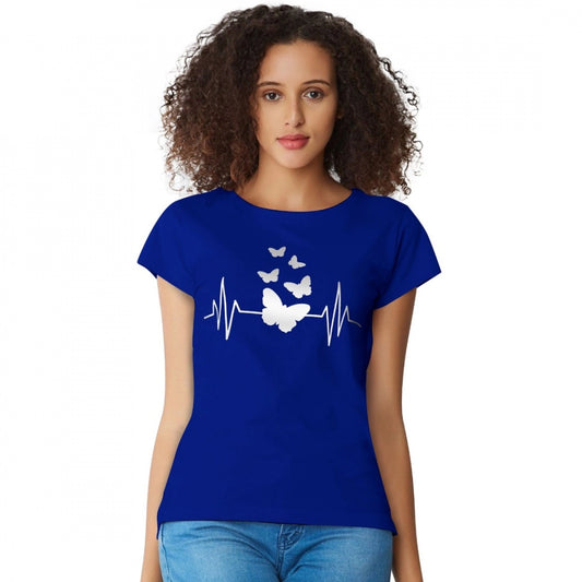 PKRKART Women's Cotton Western Wear T Shirt (Royal Blue)