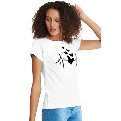 PKRKART Women's Cotton Western Wear T Shirt (White)