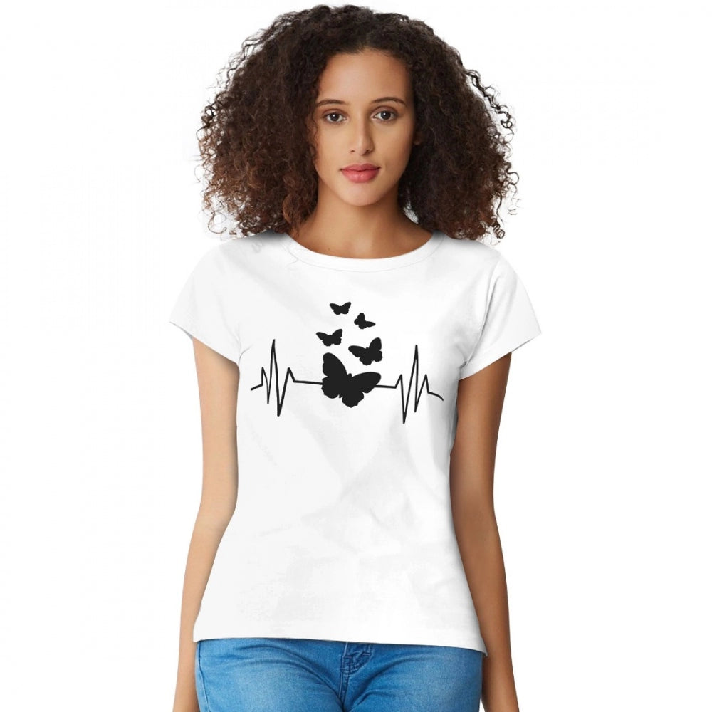 PKRKART Women's Cotton Western Wear T Shirt (White)