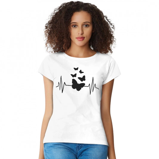 PKRKART Women's Cotton Western Wear T Shirt (White)