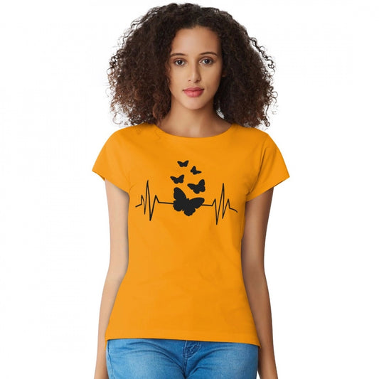 PKRKART Women's Cotton Western Wear T Shirt (Yellow)