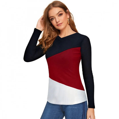 PKRKART Women's 95% Polyester 5% Spandex Western Wear T Shirt (Maroon)